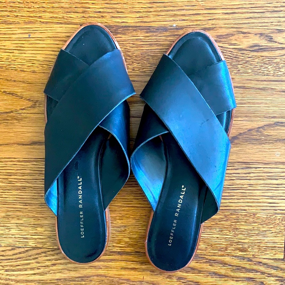 Loeffler Randall black flats sandals